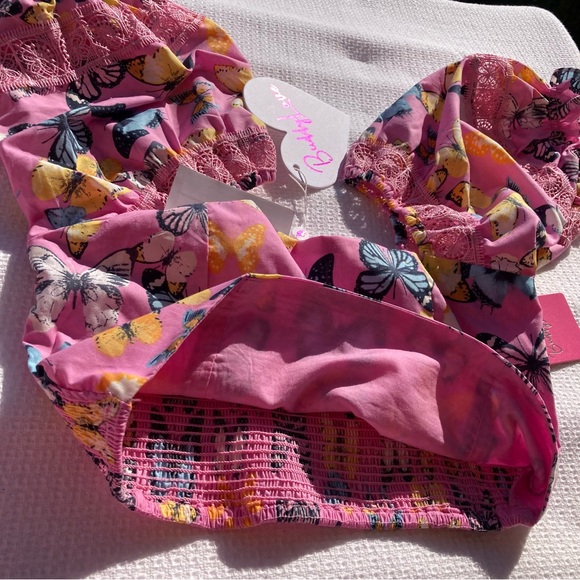 NWT Big Girls Simone Butterfly Print Smocked Back Puff Sleeve Top/Skort Set S 10 - Picture 10 of 14